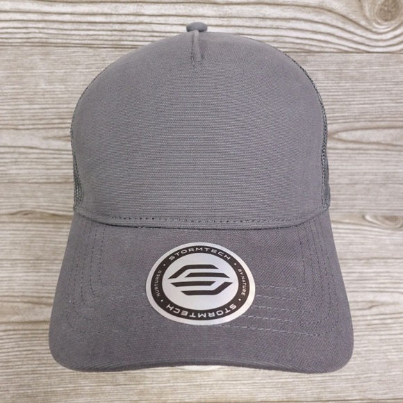 NEW! STROMTECH ONE SIZE GRAY ADJUSTABLE SNAPBACK MESH BASEBALL HAT CAP - Picture 1 of 9